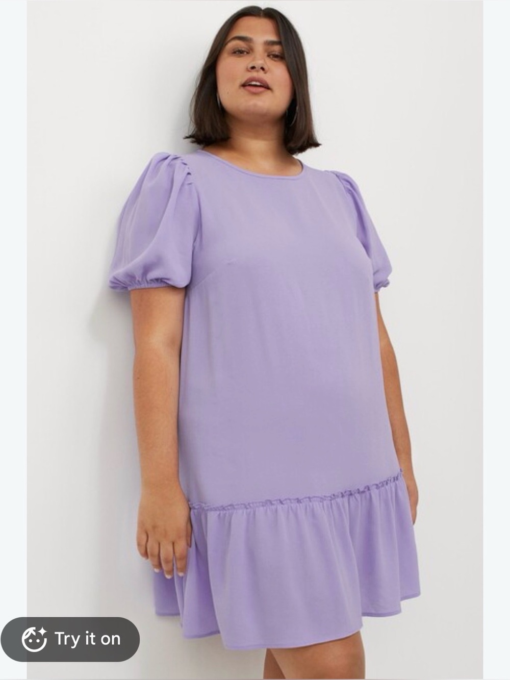 2 for $15 sale: H&M divided lavender oversized smock dress short puff sleeves -